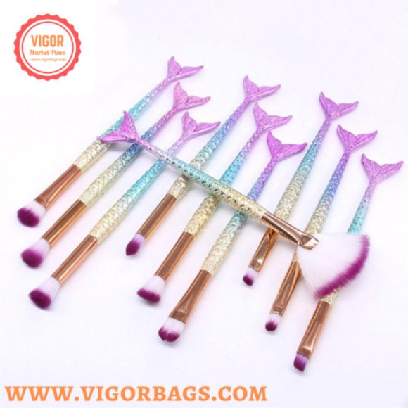 Candy Color Makeup Brushes Tool Set & Cosmetic Concealer Fish Tail Make Up Brush - Picture 10 of 12